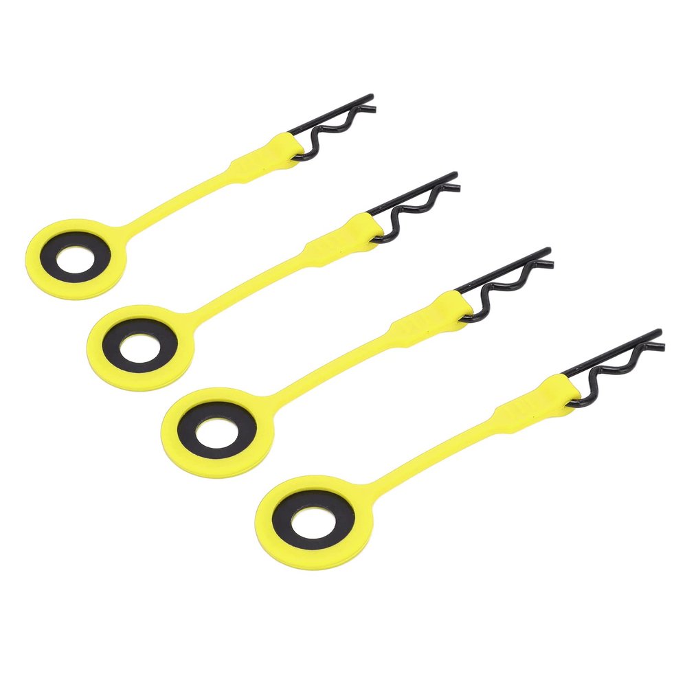 Oumefar 4PCS Universal RC Body Clips with Metal Retainer Pins for 1/10 Scale Car Models, Silicone Handle Car Shell Fasteners for Traxxas TRX4 D90, for ARRMA Axial SCX10, for Redcat GEN8