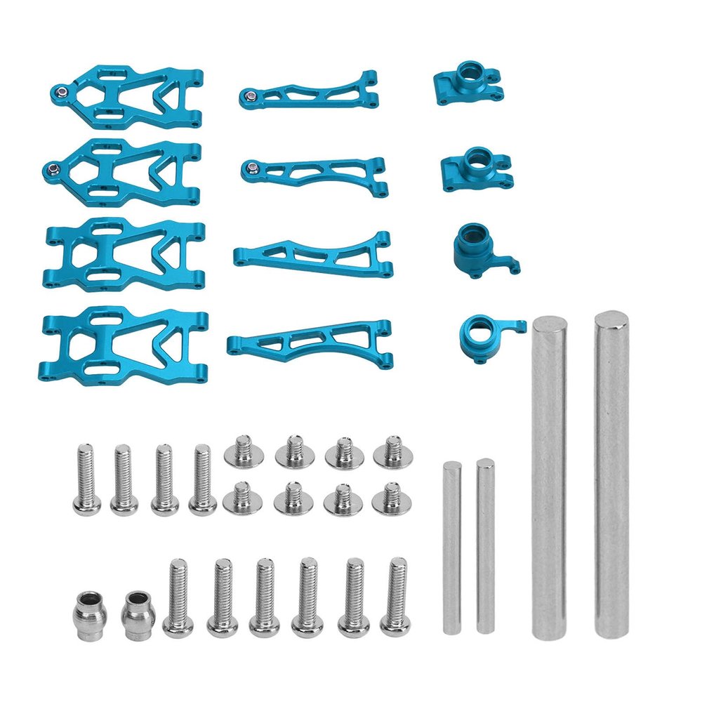 Alomejor RC Upper Lower Suspension Arms Aluminum Alloy Swing Arm Kit for SCY16101PRO 16102 1/16 Remote Control Car (Blue)