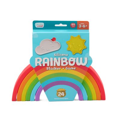 Chuckle & Roar - Rainbow Stacker - Tactile Learning - Stacking Toy - Preschool Fun - Silicone Toy