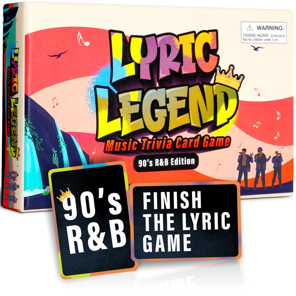 Lyric Legend 90s R&B Music Trivia Game Collection  Expandable Multi-Deck Finish The Lyrics Party Game Set for Game Night, Families & Groups - 3 Games in One Box!