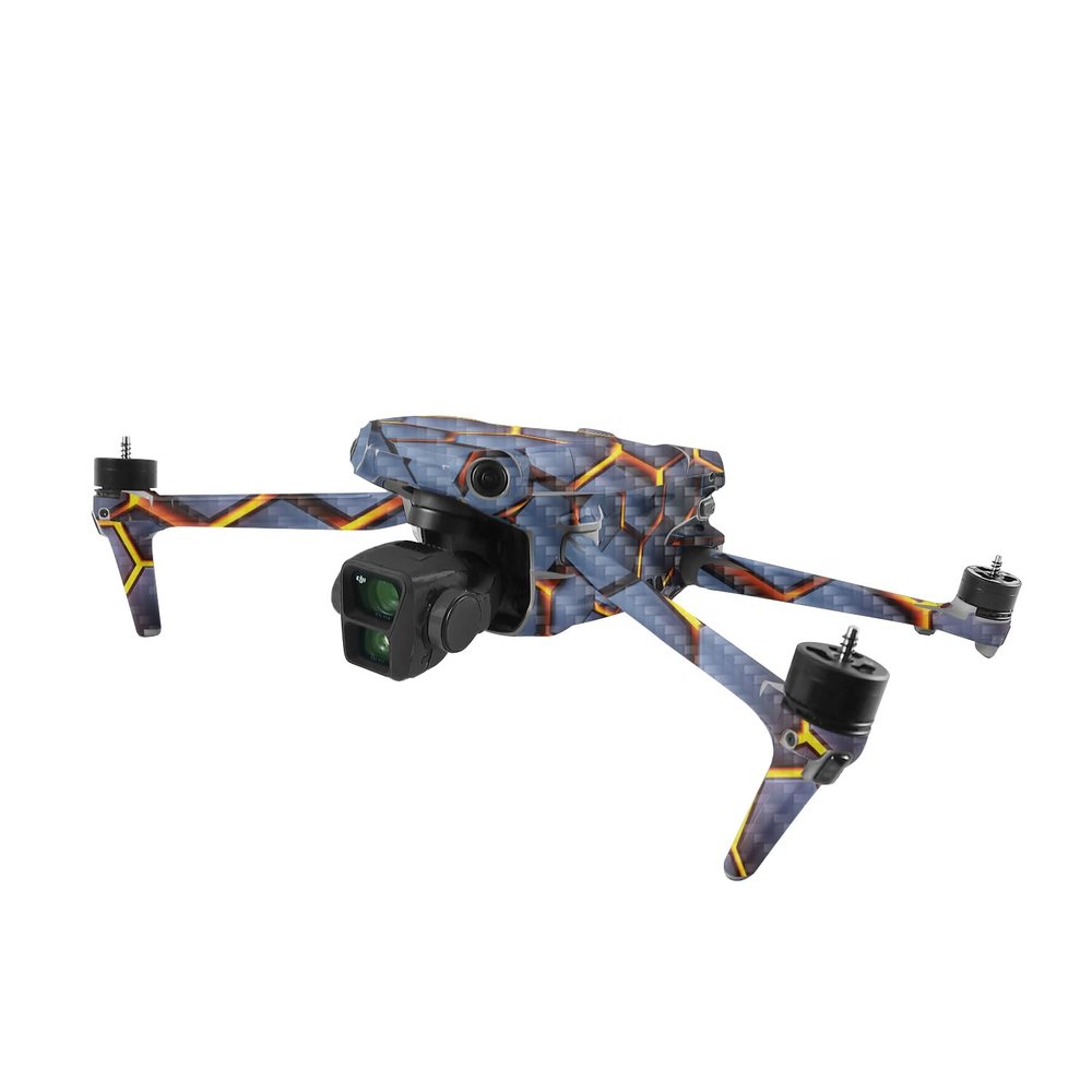 MightySkins Carbon Fiber Skin Compatible with DJI Air 3 - Lava Hex | Protective, Durable Textured Carbon Fiber Finish | Easy to Apply, Remove, and Change Styles