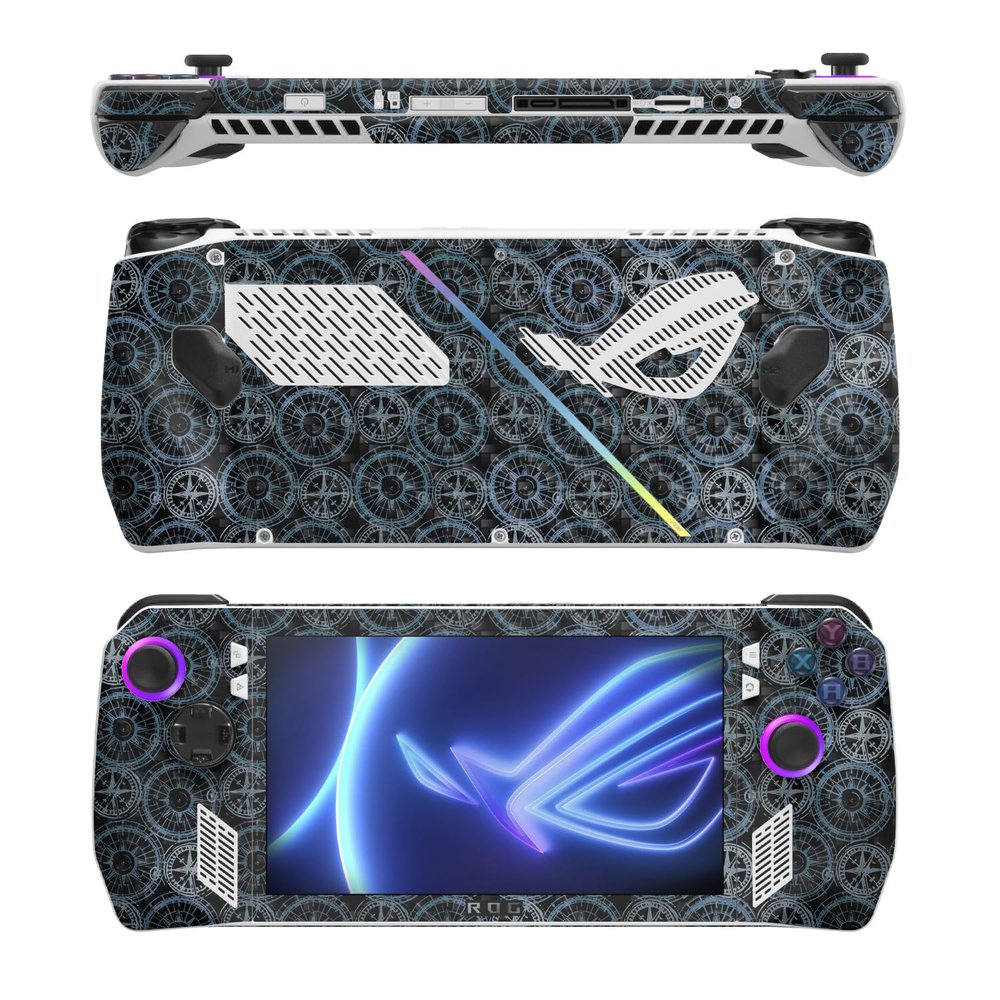 MightySkins Carbon Fiber Skin Compatible with Asus ROG Ally - Compass Tile | Protective, Durable Textured Carbon Fiber Finish | Easy to Apply
