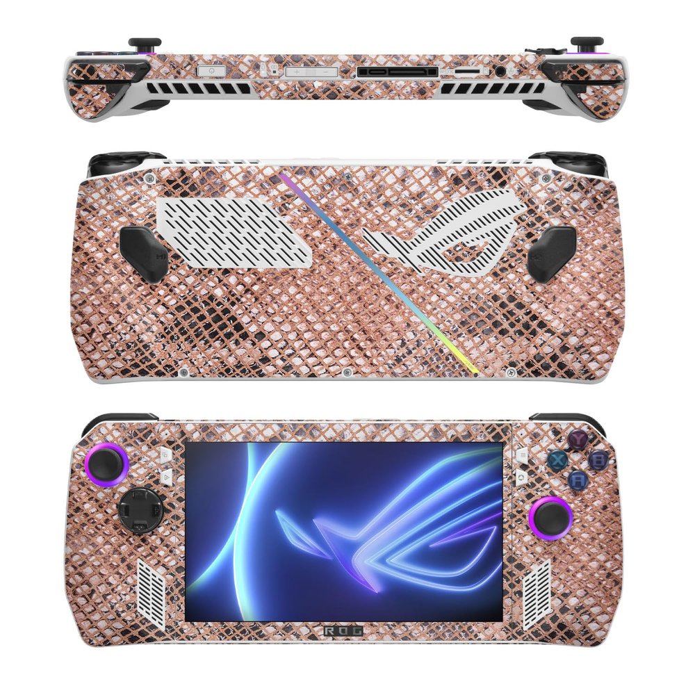 MightySkins Carbon Fiber Skin Compatible with Asus ROG Ally - Rattler Back | Protective, Durable Textured Carbon Fiber Finish | Easy to Apply
