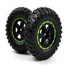 BlackZon 540183 Smyter Desert Wheels/Tires Assembled (Black/Green) view 1