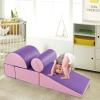 Costzon 5 Pieces Climbing Toys for Toddlers, Soft Foam Block Play Structures Infants Climbers for Child Development, Waterproof Kids Climbing Toys Indoor for Preschool Baby (Pink & Purple) view 2