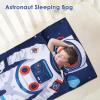 Kids Sleeping Bag Toddler Nap Mat with Removable Pillow, Large Foldable Sleeping Bag for Girls Boys, Easy Clean Slumber Bag with Double Zip for Camping School Preschool Daycare, 5923 inch Astronauts view 4
