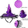 Ankelesz Halloween Witch Sequins Headbands for Women Costume Witch Hat Feather Witch Hat for Halloween (Purple) view 2