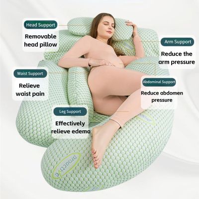 Pregnancy Pillows for Sleeping, U Shaped Full Body Pillow for Pregnancy Women,Removable Maternity and Nursing Pillow (Beige-70.86'')