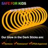 YOFOBU 500 PCS Orange Glow Sticks Bulk 8" Glowsticks Bracelets Necklaces with Connectors Glow in The Dark Party Supplies Light Up Neon Party Favor for Halloween Christmas Easter Wedding Birthday view 3