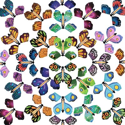 MCPINKY 26PCS Magic Flying Butterfly Toys, Wind Up Butterfly Toy Fairy Flying Toy Flying Butterfly Cards in The Book Surprise Explosion Box Gift Wrapping for Birthday Party Wedding Anniversary