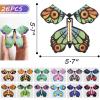 MCPINKY 26PCS Magic Flying Butterfly Toys, Wind Up Butterfly Toy Fairy Flying Toy Flying Butterfly Cards in The Book Surprise Explosion Box Gift Wrapping for Birthday Party Wedding Anniversary view 2