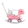 4 in 1 Rocking Horse for Toddlers 1.5-3 Years Old, Balance Bike Ride On Toys with Push Handle, Baby Rocking Toy Backrest and Balance Board for Baby Girl and Boy Fun Birthday Gift (Pink) view 1
