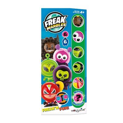 Freak Marbles Totem Pack C | Collect, Play & Share | Contains 6 Marbles and 6 Skins, 1 of Them Rare
