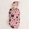 AuHomea Halloween Cute Cartoon Bat Newborn Swaddle Blanket with Beanie Set Soft Baby Sleep Sack Stretch Adjustable Swaddle Wraps Receiving Blankets view 3