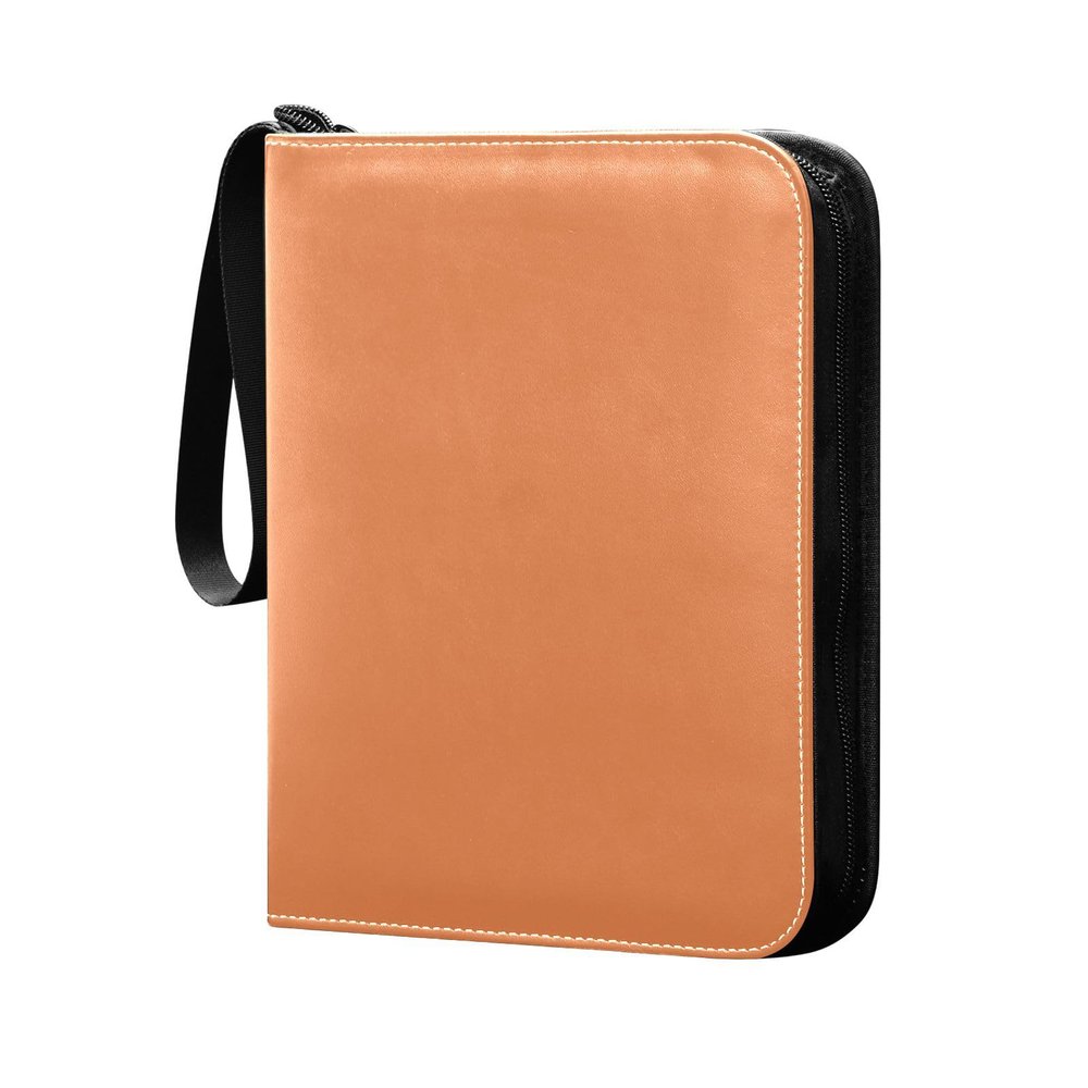 Orange Card Binder 400 Pockets Trading Card Storage Binder Album with Sleeves Zipper Card Collection Holder Folder for Sport Card Game Card Sleeved Card