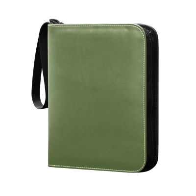 Dark Green Card Binder 400 Pockets Trading Card Storage Binder Album with Sleeves Zipper Card Collection Holder Folder for Sleeved Cards Sport Cards Game Cards