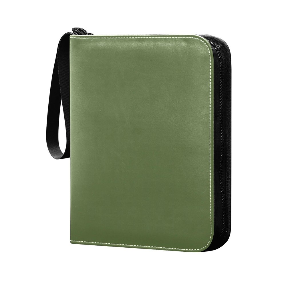 Dark Green Card Binder 400 Pockets Trading Card Storage Binder Album with Sleeves Zipper Card Collection Holder Folder for Sleeved Cards Sport Cards Game Cards