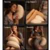 Pregnancy Pillows for Sleeping, U Shaped Full Body Pillow for Pregnancy Women,Maternity and Nursing Pillow Support for Belly, Back, Legs, Hips (Pink) view 3