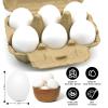 6pcs Wooden Fake Eggs, White Wooden Easter Eggs, DIY Kitchen Pretend Play Food Set,Children Kitchen Play Toys,Fake Chicken Eggs for Home Farm Decor view 2