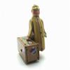 Charmgle Wind-up Retro Toy Travelers Carrying Luggage Model Tin Toys Home Party Decoration Xmas Gifts Adult Collection Army Green view 1