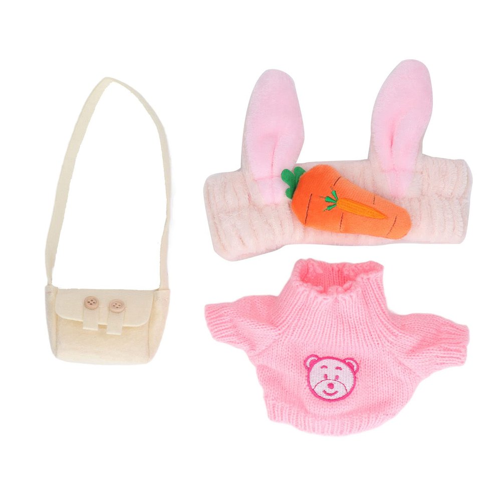 3 Pieces Duck Plush Sweater, Washable Duck Plush Sweater, DIY Matching Cartoon Plush Duck Children Costume Headband, Clothes and Small Bag(F)
