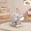 Qaba Kids Rocking Chair, Plush Ride On Rocking Horse Donkey with Sound, Wood Base Seat, Safety Belt, Baby Toddler Rocker Toy for 18-36 Months, Gray view 2