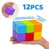 Magnetic Building Blocks Large, 1.65 inch Magnetic Stacking Cubes for Toddlers, Sensory & Montessori Toys for Boys & Girls 1 2 3 Years Old (12 PCS) view 4