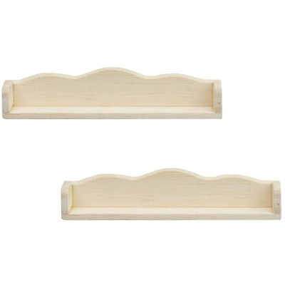 2pcs Miniature Wooden Wall Shelf for Dollhouse, 1:12 Scale Dollhouse Decor, Ideal for Displaying Miniature Accessories and Furniture
