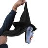 PENINSULA LOVE Creepy Witch Mask with Hat Hair,Halloween Scary Old Woman Mask Green Eyes Witch Cosplay Costume 3-in-1 set view 3