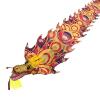 CMYUN Dragon Poi Rainbow Dragon Poi/Silk Ribbon Dancer with Peacock Pattern, Outdoor Park Garden Practice Dance Flag, Dragon Streamer Kite with Dragon Head (Color : Yellow, Size : Length - 10m/33ft) view 1