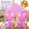 Monobeach Princess Tent Girls Large Playhouse Kids Castle Play Tent with Star Lights Gift Toy for Children Indoor and Outdoor Games, 55'' x 53'' (DxH) (Purple) view 3
