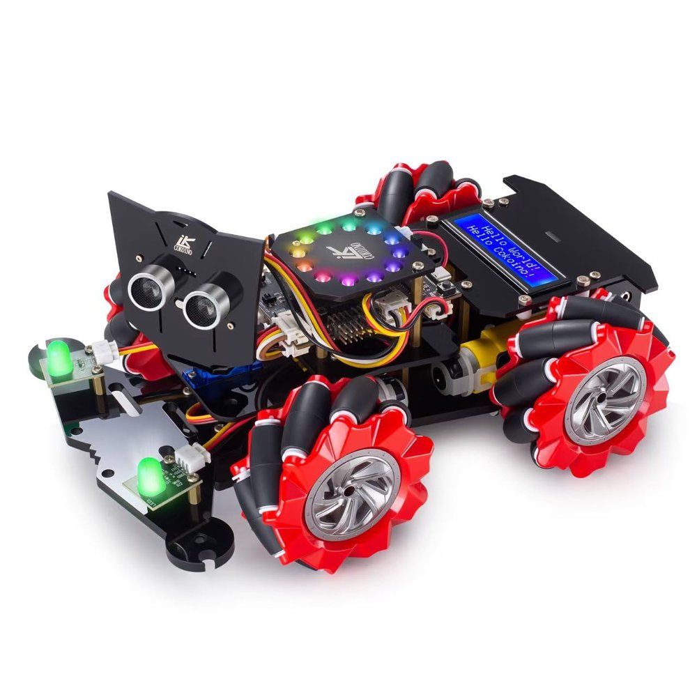 LK COKOINO 4WD Smart Car Robot Kit with Mecanum Wheels for Arduino, STEM Education Project Robot Car, Programmable DIY Starter Kit Arduino car Kit