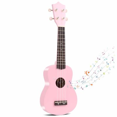 21 Inch Carbon Fibre Kids Toddler Child Children Acoustic Guitar Ukulele Musical Instruments Ideal for 3-9 Year Old Boys Girls Gifts (Pink)
