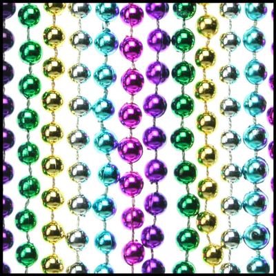 Mardi Gras Beads Necklaces - Assorted Colors Gasparilla Beaded Costume Necklace for Halloween party