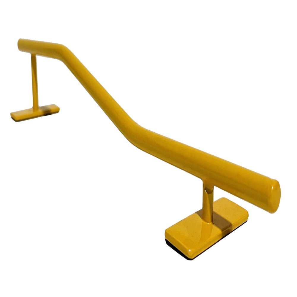 FLVFF Fingerboard Rail Metal Made of Solid Round Steel 2 Levels Grind Rails Ramp and Skate Parks (R8) (Yellow)