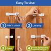 10 Pack Multi-Use Baby Locks, Safety Cabinet Child Proofing, Quick and Easy 3M Adhesive for Cabinets, Drawers, Fridges Toilet Seats and More (White) view 3