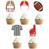 20Pcs American Football Cupcake Topper Rugby Ball Cupcake Topper Super Rugby Sports Theme Cake Decorations For Baby Shower Birthday Party Supplies view 1