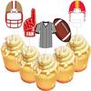 20Pcs American Football Cupcake Topper Rugby Ball Cupcake Topper Super Rugby Sports Theme Cake Decorations For Baby Shower Birthday Party Supplies view 2