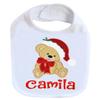 Christmas Baby Bib Teddy Bear Bib Personalized with Custom Name view 2