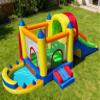 Hongcoral Inflatable Bounce House, 8 in 1 Large Bounce Castle with Blower for Kids and Toddlers, Outdoor Indoor Backyard Inflatable Bouncers with Two Slides view 1