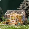 Wowood DIY Miniature House Kit Dreamy Garden House, Tiny House Kit for Adults to Build, Mini House Making Kit with Furnitures, Halloween/Christmas Decorations/Gifts for Friends (Dreamy Garden House) view 2