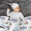 Personalized Baby Newborn Receiving Blanket with Beanie Hat Headband Set, Custom Name Swaddle Nursery Blanket for Boys and Girls, Soft Breathable Swaddle Wrap(Nautical Ship) view 2