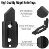 FREELOVE Fidget Knife Toys for Adults, Metal Heavy Sturdy Finger Slider, Gravity Slide Figette Block, Inertia Flipping Pocket EDC for Men Teens Anxiety Fun Cool, Black view 3