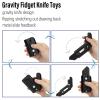 FREELOVE Fidget Knife Toys for Adults, Metal Heavy Sturdy Finger Slider, Gravity Slide Figette Block, Inertia Flipping Pocket EDC for Men Teens Anxiety Fun Cool, Black view 4