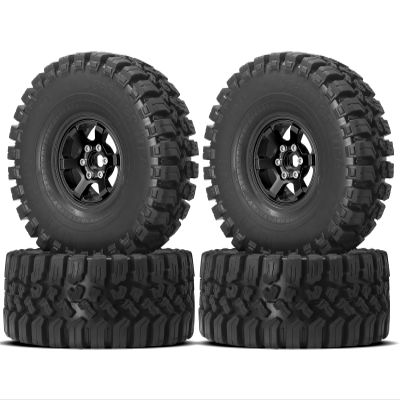OGRC 1.9 RC Crawler Tires and Wheels 12mm Aluminum Alloy Beadlock Rims for Axial SCX10 90046 AXI03007 TRX4 Redcat Gen8 Gen7 1/10 RC Crawler Car (Black)