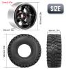 OGRC 1.9 RC Crawler Tires and Wheels 12mm Aluminum Alloy Beadlock Rims for Axial SCX10 90046 AXI03007 TRX4 Redcat Gen8 Gen7 1/10 RC Crawler Car (Black) view 4