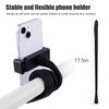 Stroller Bike Phone Holder, Flexible Cell Phone Bicycle Pram Mount with Non-Skidding Arm Grip Soft Alloy Phone Clamp for Baby Buggy Desk Handlebar Treadmill Pushchair view 2