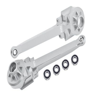 Aluminum 7075 Rear Suspension Arms (Larger Inner Bearings) for Tamiya 1:10 R/C 58719 BBX BB-01 Chassis - Silver