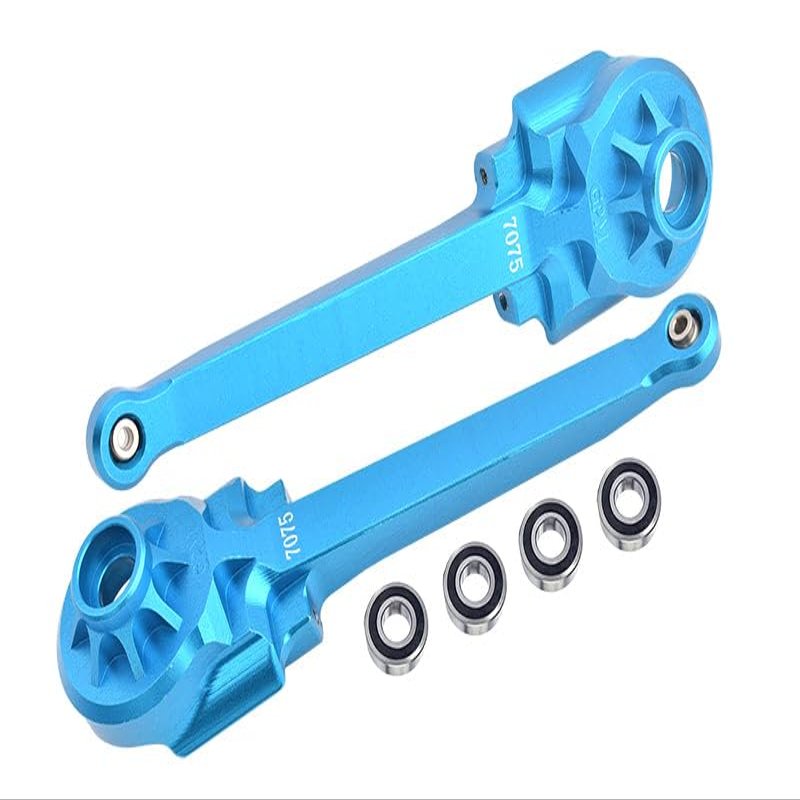 Aluminum 7075 Rear Suspension Arms (Larger Inner Bearings) for Tamiya 1:10 R/C 58719 BBX BB-01 Chassis - Sky Blue