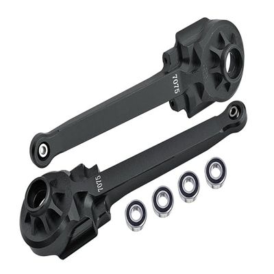 Aluminum 7075 Rear Suspension Arms (Larger Inner Bearings) for Tamiya 1:10 R/C 58719 BBX BB-01 Chassis - Black